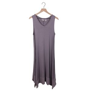 LOGO by Lori Goldstein Knit Sleeveless Maxi Dress with Chiffon Trim Size Medium